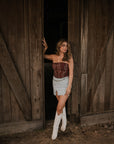 Palomino Embroidered Corset Top