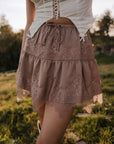 Paisley Lace Mini Skirt
