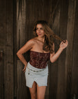 Palomino Embroidered Corset Top