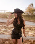 Rodeo Nights Leather Skirt Set