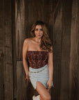 Palomino Embroidered Corset Top