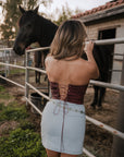 Palomino Embroidered Corset Top