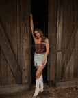 Palomino Embroidered Corset Top