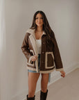 Bozeman Oversized Sherpa Faux Leather Jacket