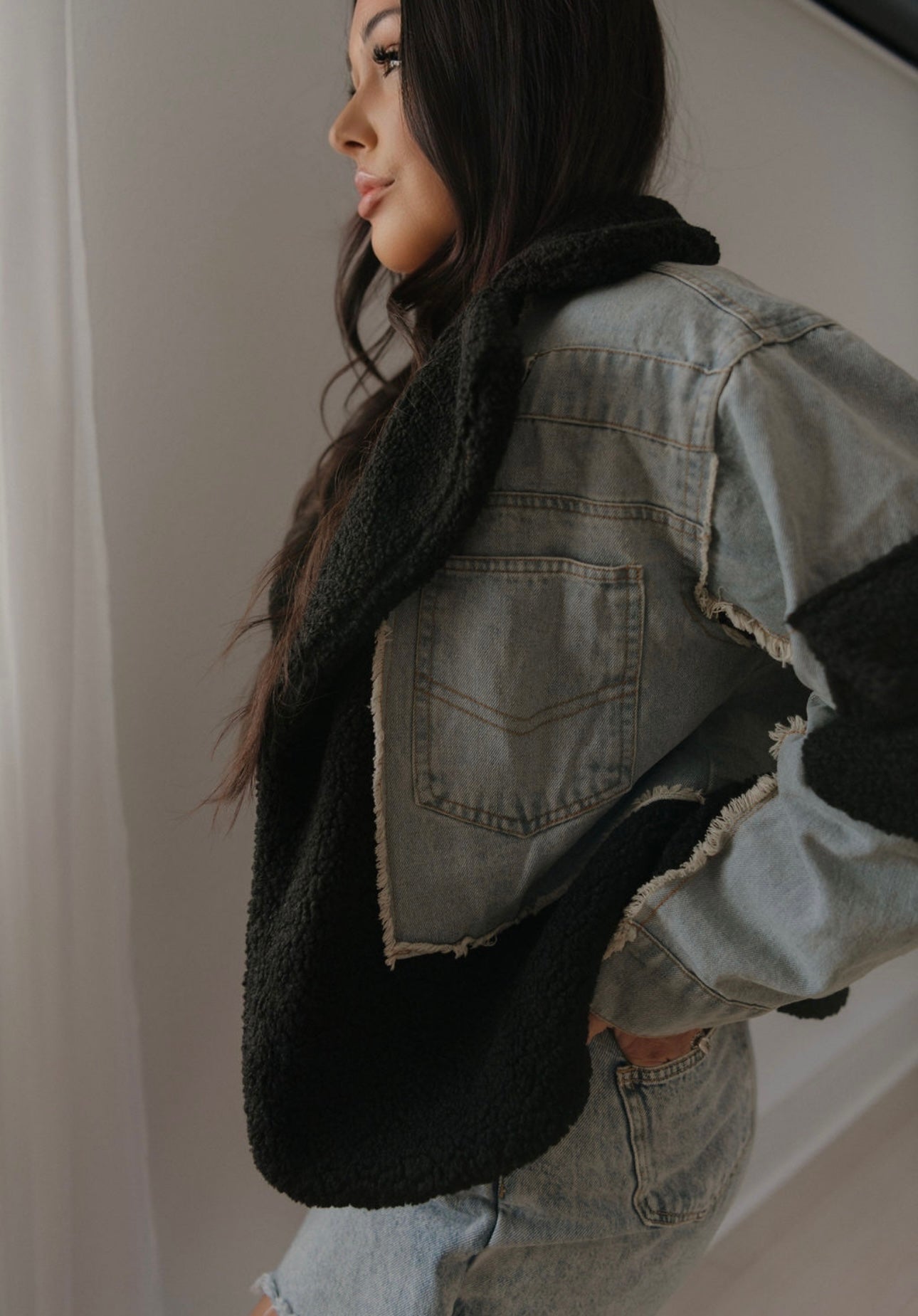 Cortney Denim &amp; Sherpa Jacket